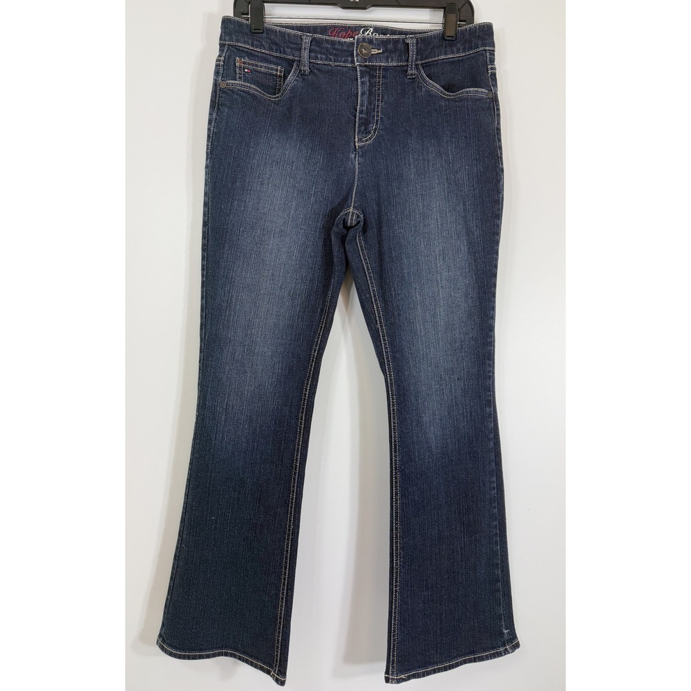 Tommy Hilfiger Hope Boot Jeans 10S 10 Short Dark Wash Stretch Bootcut Blue Denim